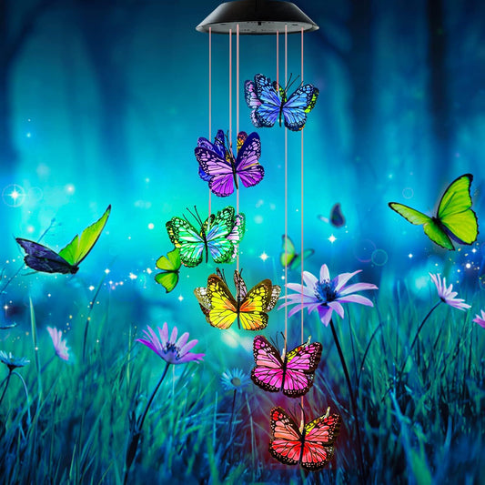 🦋 Beautify Your Garden 2025- ✨Chikalabs Creative Hummingbird Solar Wind Chimes