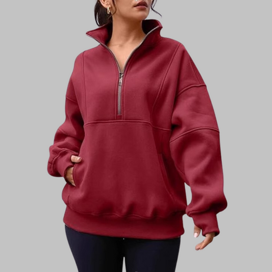 ✨Top-1 Pullover 2025✨Women Fall/Winter Comfy Collar Half Zip Oversized Long Sleeve Sweatshirt