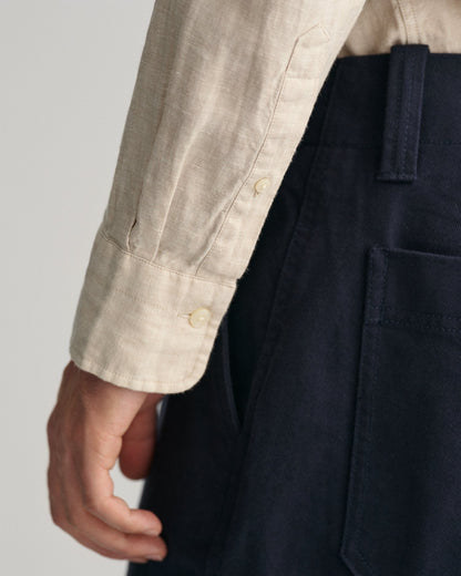Men's Slim Fit Linen Shirt - DRY SAND