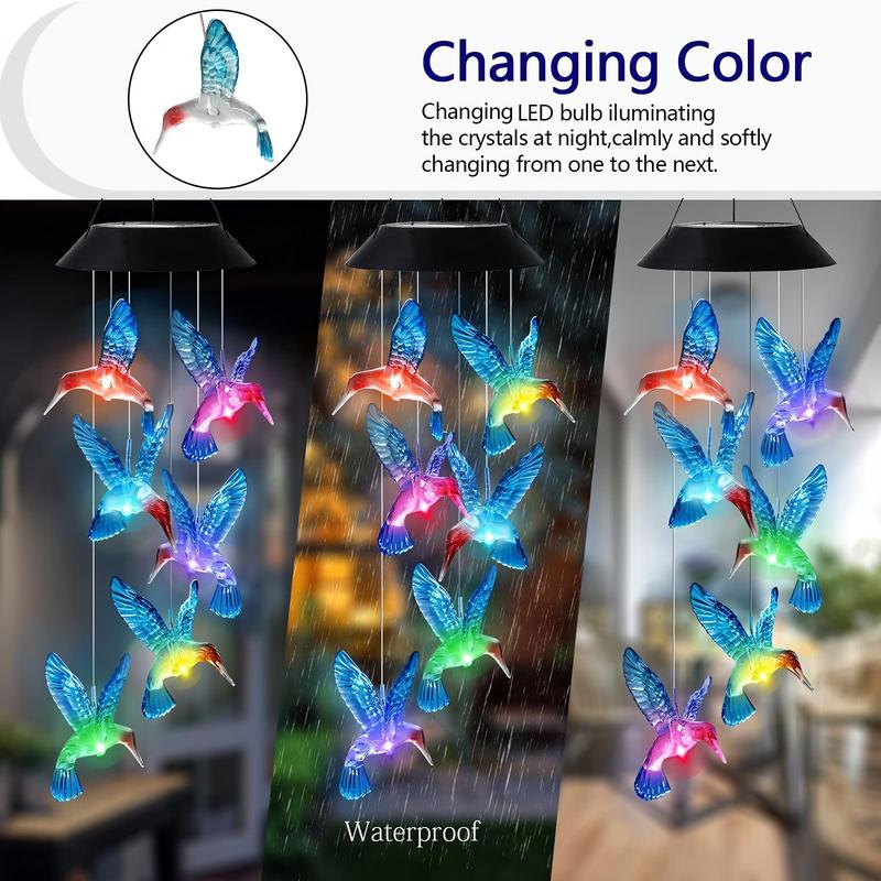 🦋 Beautify Your Garden 2025- ✨Chikalabs Creative Hummingbird Solar Wind Chimes