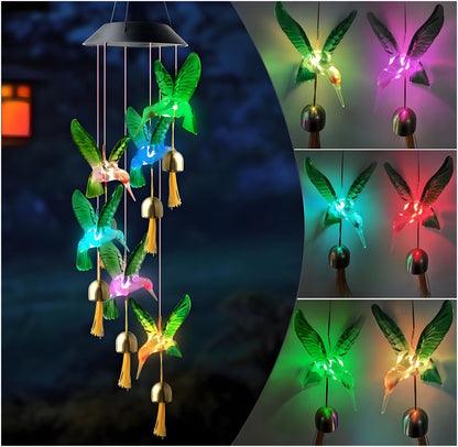 🦋 Beautify Your Garden 2025- ✨Chikalabs Creative Hummingbird Solar Wind Chimes