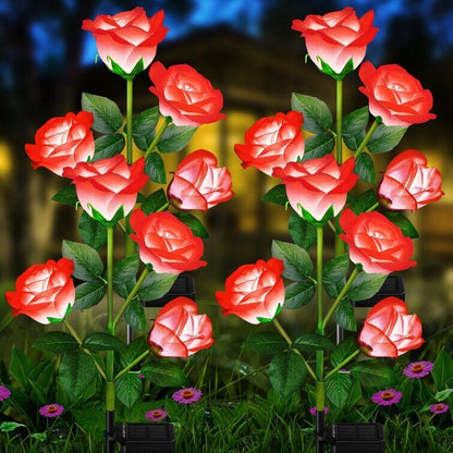 [🏆49% OFF]Chikalabs Garden Rose Solar Flower Stake Lights