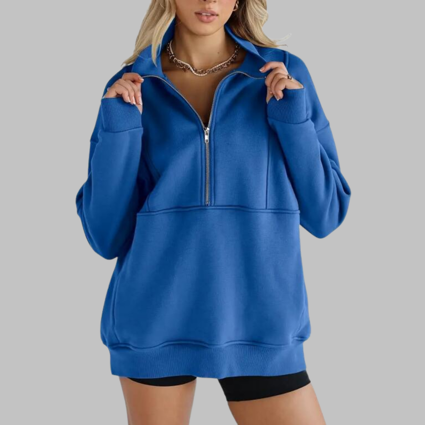 ✨Top-1 Pullover 2025✨Women Fall/Winter Comfy Collar Half Zip Oversized Long Sleeve Sweatshirt