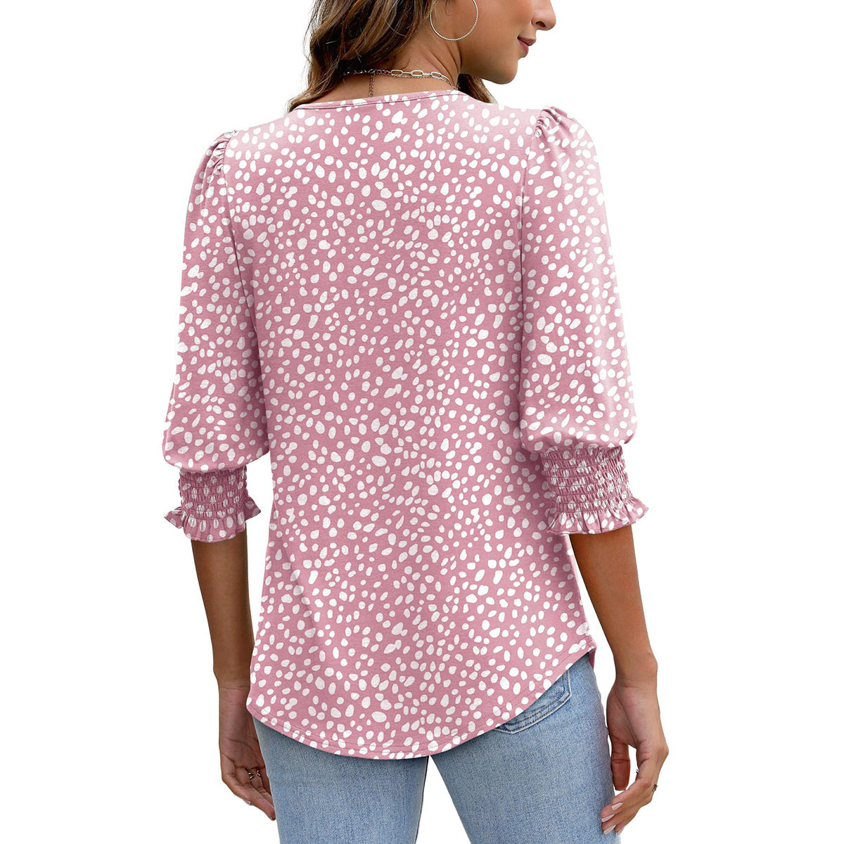 🥳Women Summer Printed Tops Elbow Sleeve Loose Fit Tee