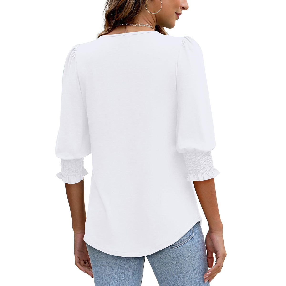 🥳Women Summer Printed Tops Elbow Sleeve Loose Fit Tee