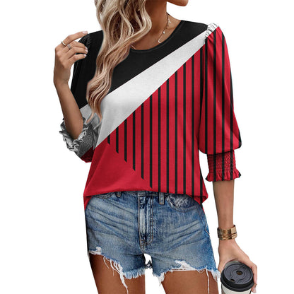 🥳Women Summer Printed Tops Elbow Sleeve Loose Fit Tee