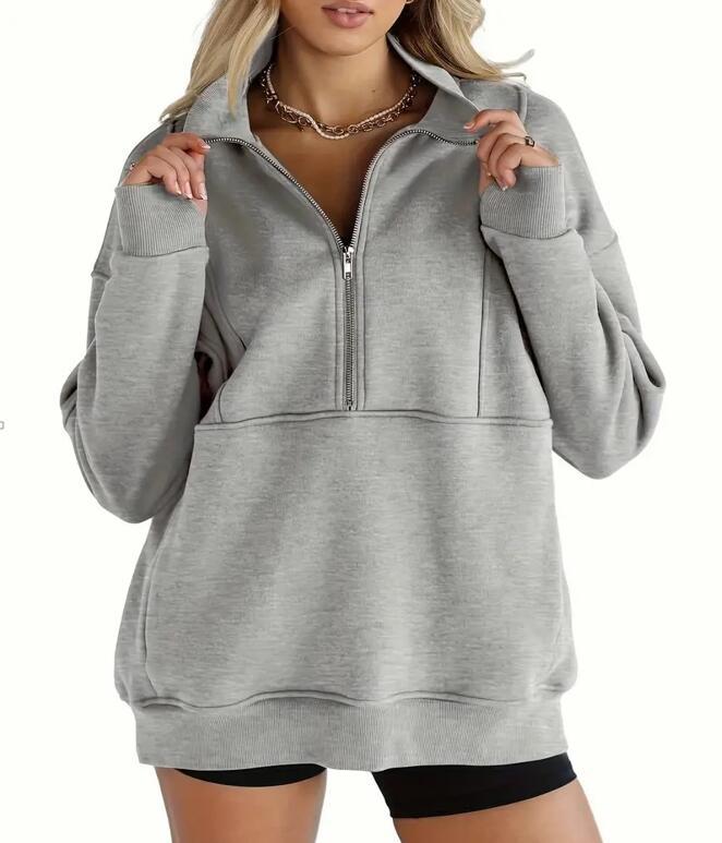 ✨Top-1 Pullover 2025✨Women Fall/Winter Comfy Collar Half Zip Oversized Long Sleeve Sweatshirt