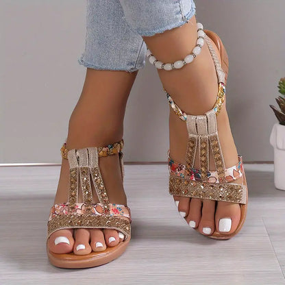 Women's Summer 2025 Hot Sale Orthopaedic Rhinestone Sandals