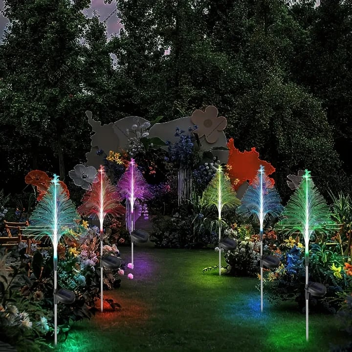 🎄Chikalabs 7 Color Changing Solar Christmas Trees Lights🎄
