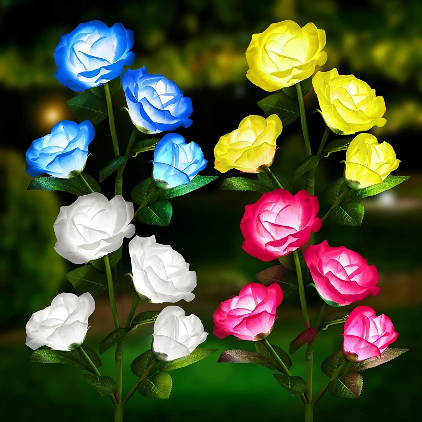 [🏆49% OFF]Chikalabs Garden Rose Solar Flower Stake Lights