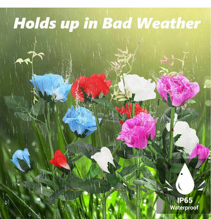 [🏆49% OFF]Chikalabs Garden Rose Solar Flower Stake Lights