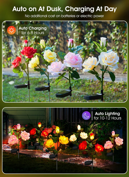 💐Chikalabs Garden Rose Solar Flower Lights