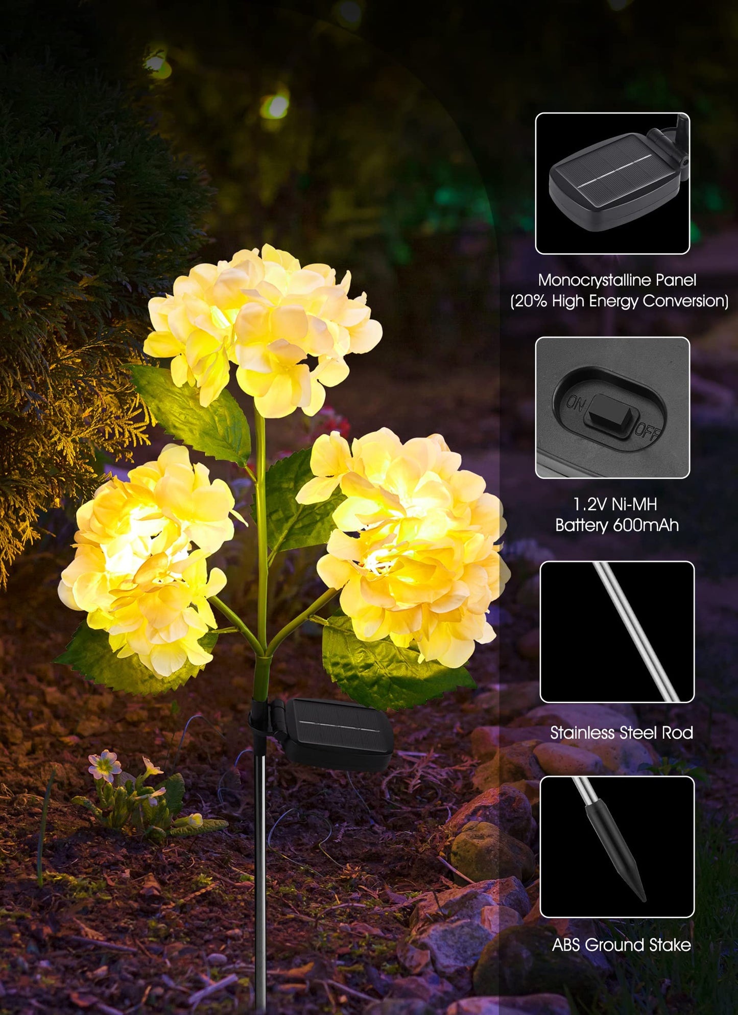💐Chikalabs Garden Rose Solar Flower Lights