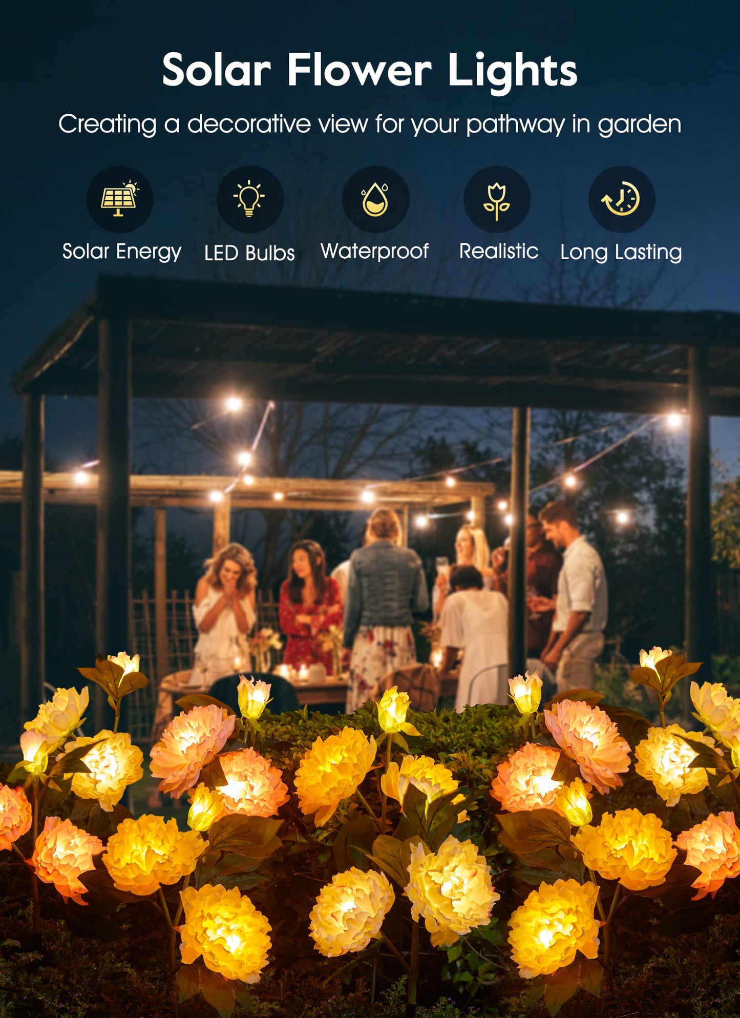 💐Chikalabs Garden Rose Solar Flower Lights