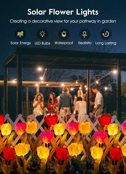💐Chikalabs Garden Rose Solar Flower Lights