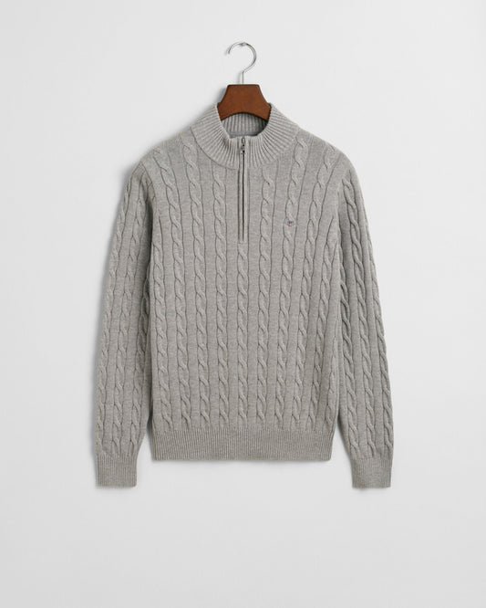 Teens Cotton Cable Knit Half-Zip Sweater