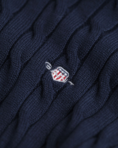 Teens Shield Cotton Cable Knit Crew Neck Sweater