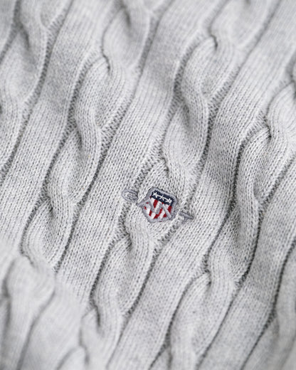 Teens Shield Cotton Cable Knit Crew Neck Sweater