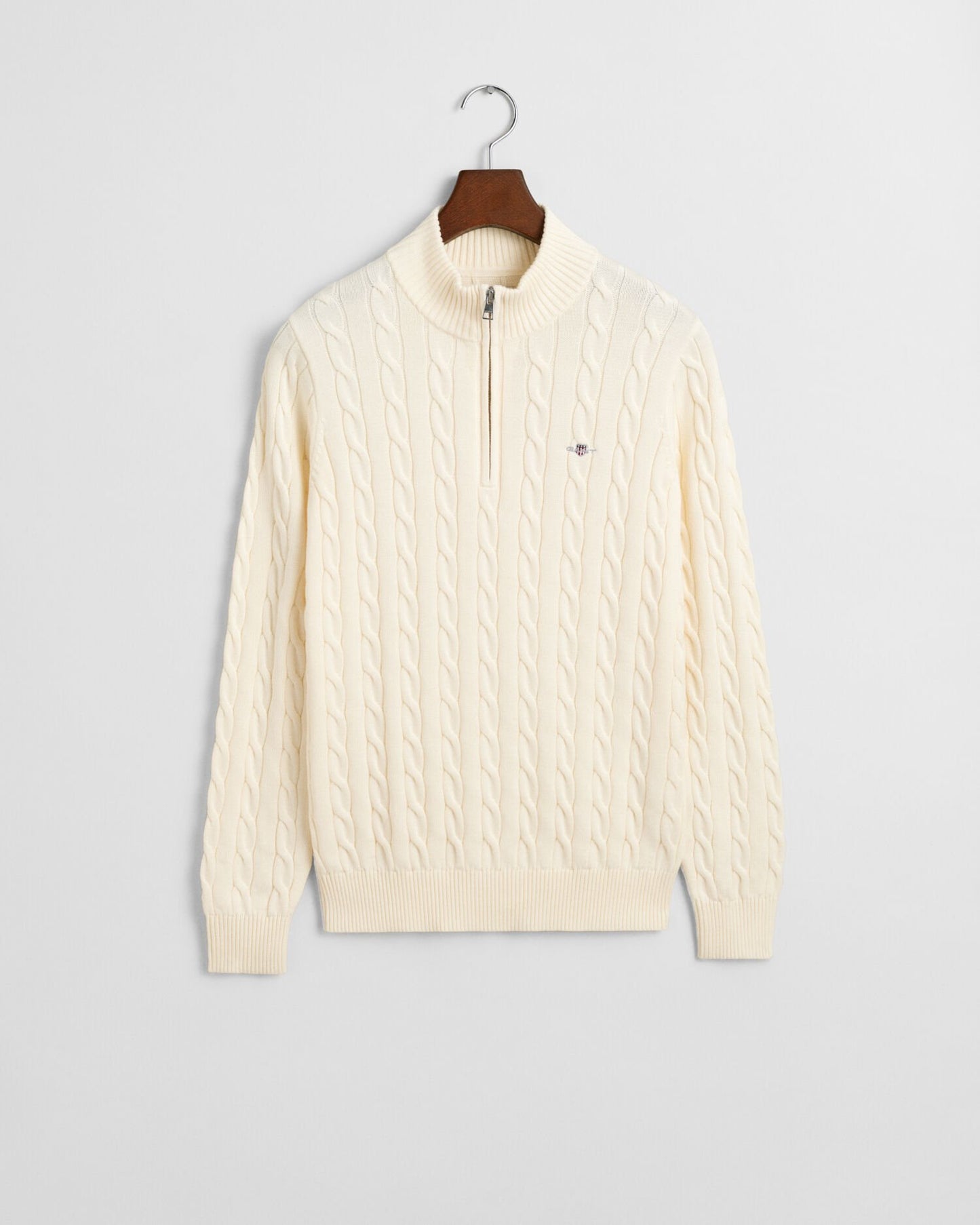 Teens Cotton Cable Knit Half-Zip Sweater