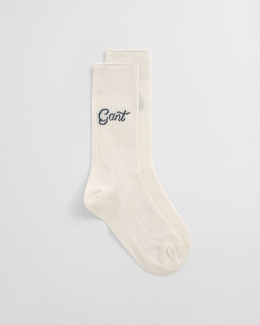 Script Ribbed Socks