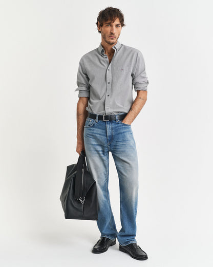 Regular Fit Classic Banker Stripe Poplin Shirt