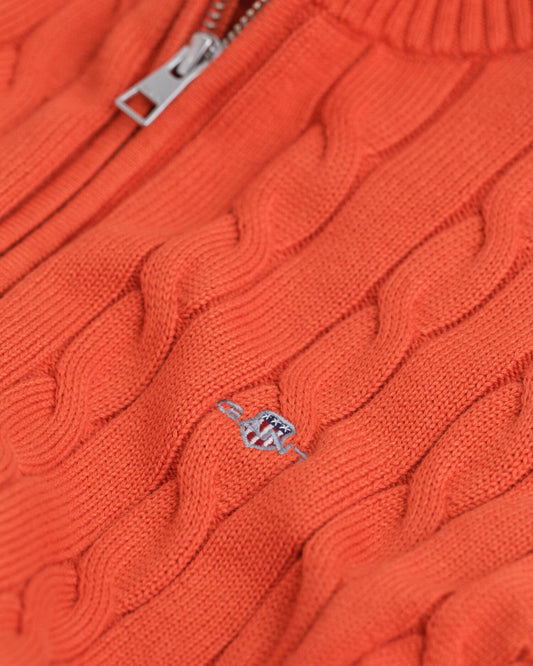 Teens Cotton Cable Knit Half-Zip Sweater