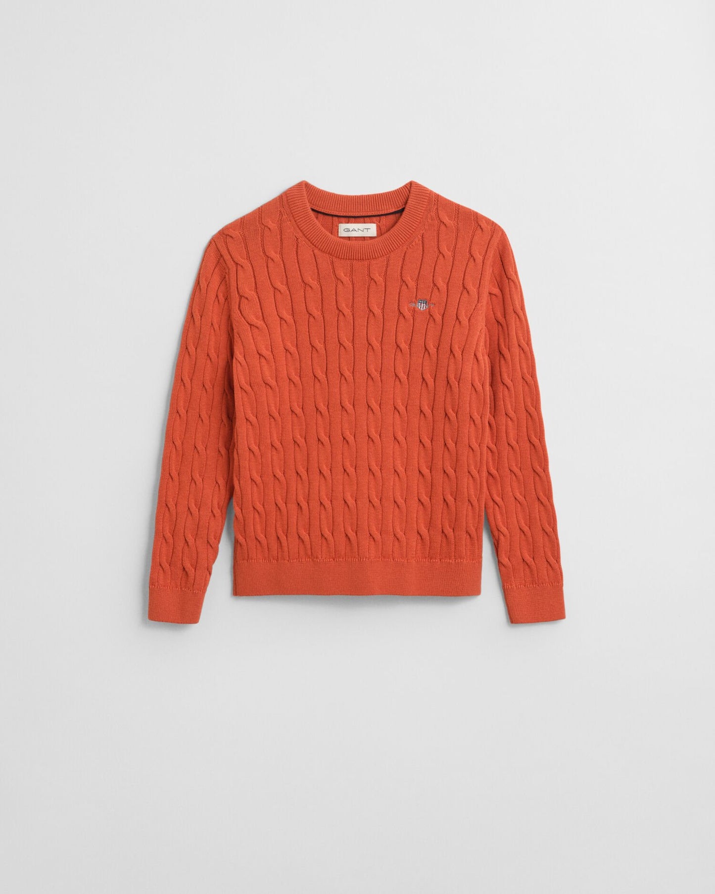 Kids Shield Cotton Cable Knit Crew Neck Sweater