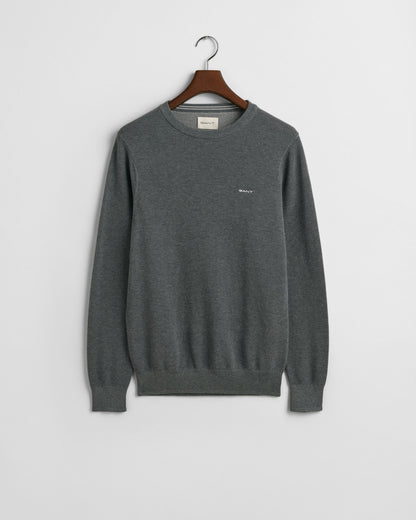 Cotton Piqué Crew Neck Sweater