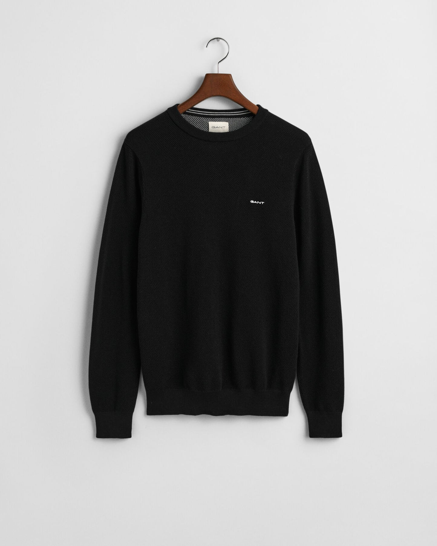 Cotton Piqué Crew Neck Sweater