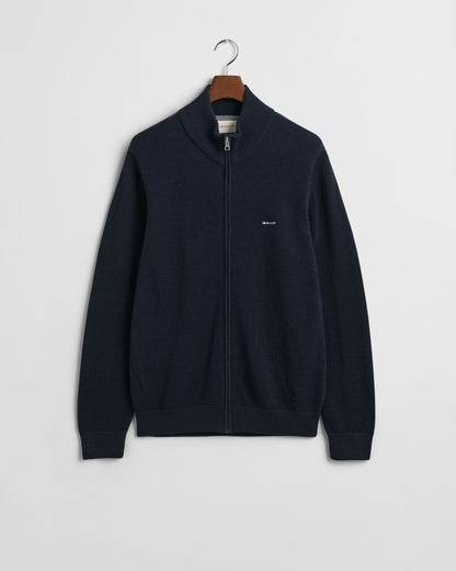 Cotton Piqué Zip Cardigan