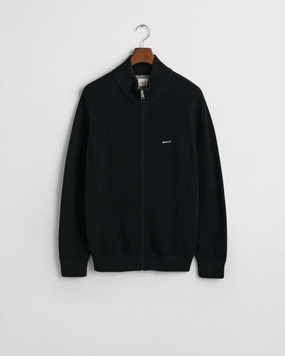 Cotton Piqué Zip Cardigan