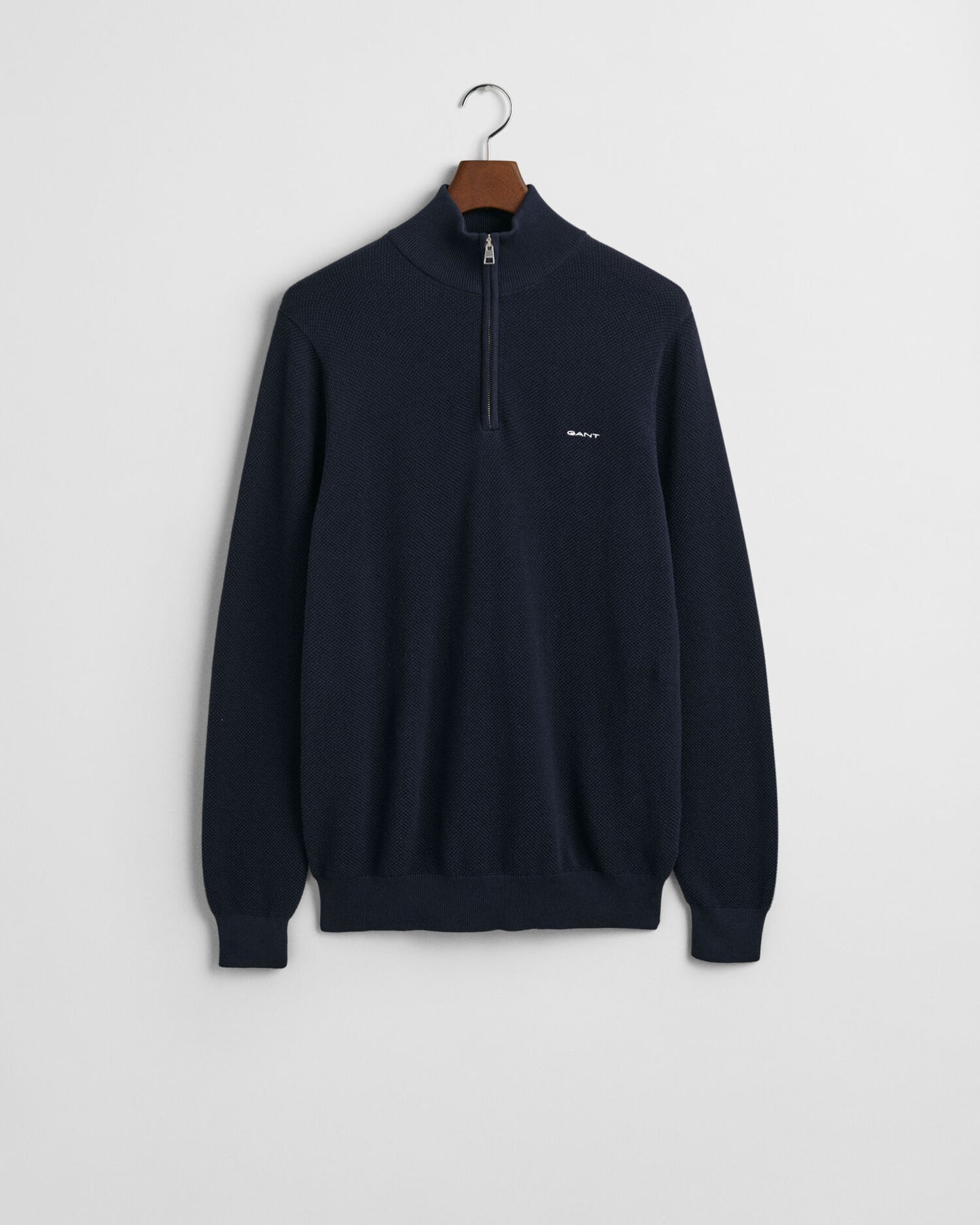 Cotton Piqué Half-Zip Sweater