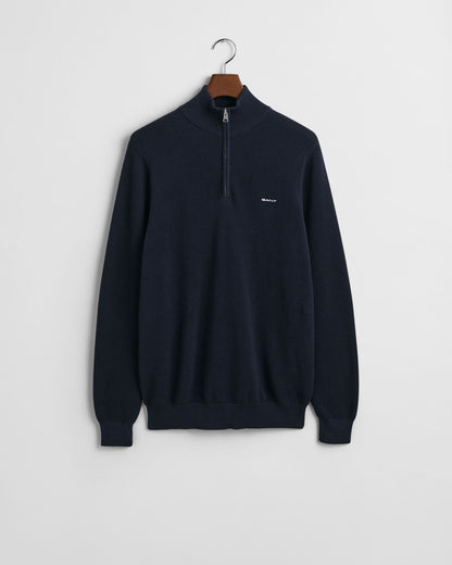 Cotton Piqué Half-Zip Sweater
