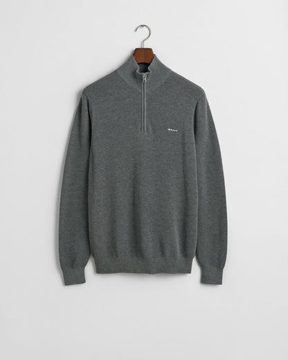 Cotton Piqué Half-Zip Sweater