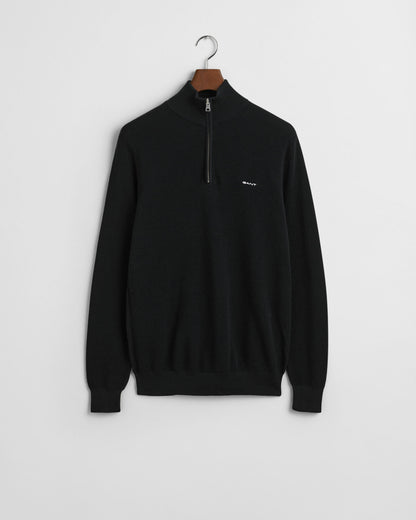 Cotton Piqué Half-Zip Sweater