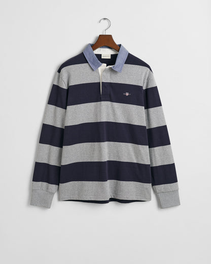 Chambray Collar Striped Heavy Rugger