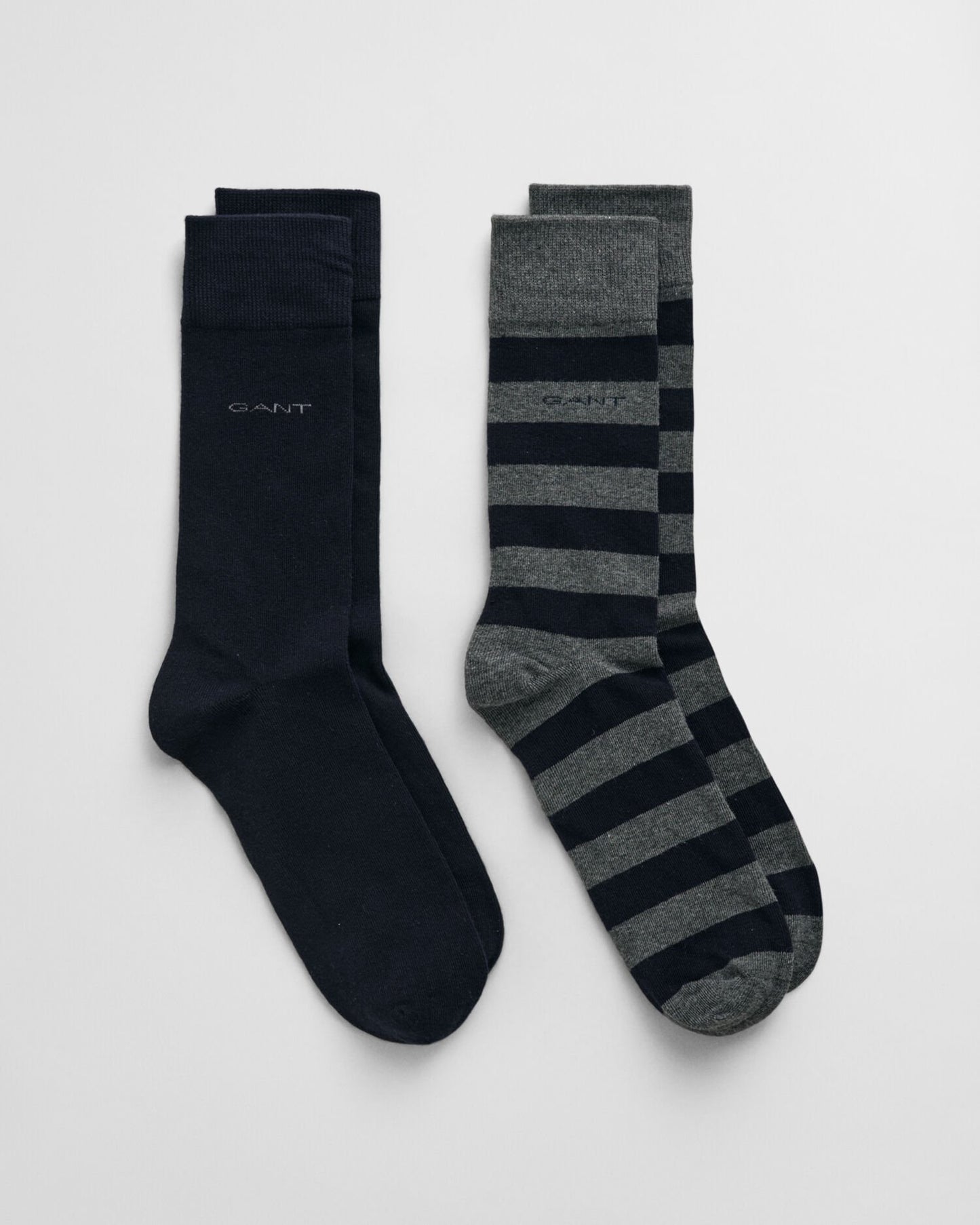 2-Pack Barstriped & Solid Socks