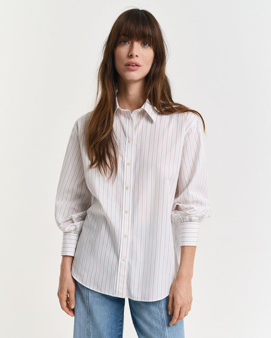 Relaxed Fit Striped Volume Sleeve Shirt