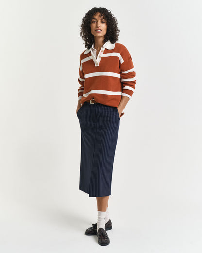 Pinstriped Midi Skirt