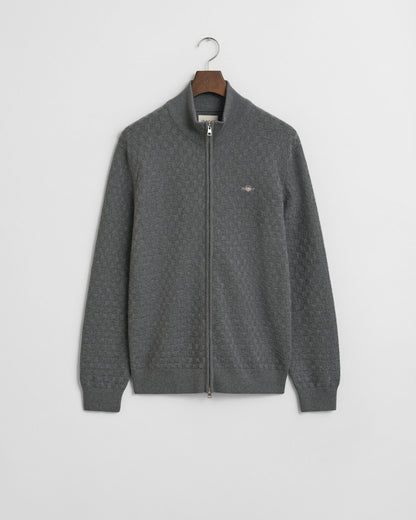 Micro Textured Zip Sweater