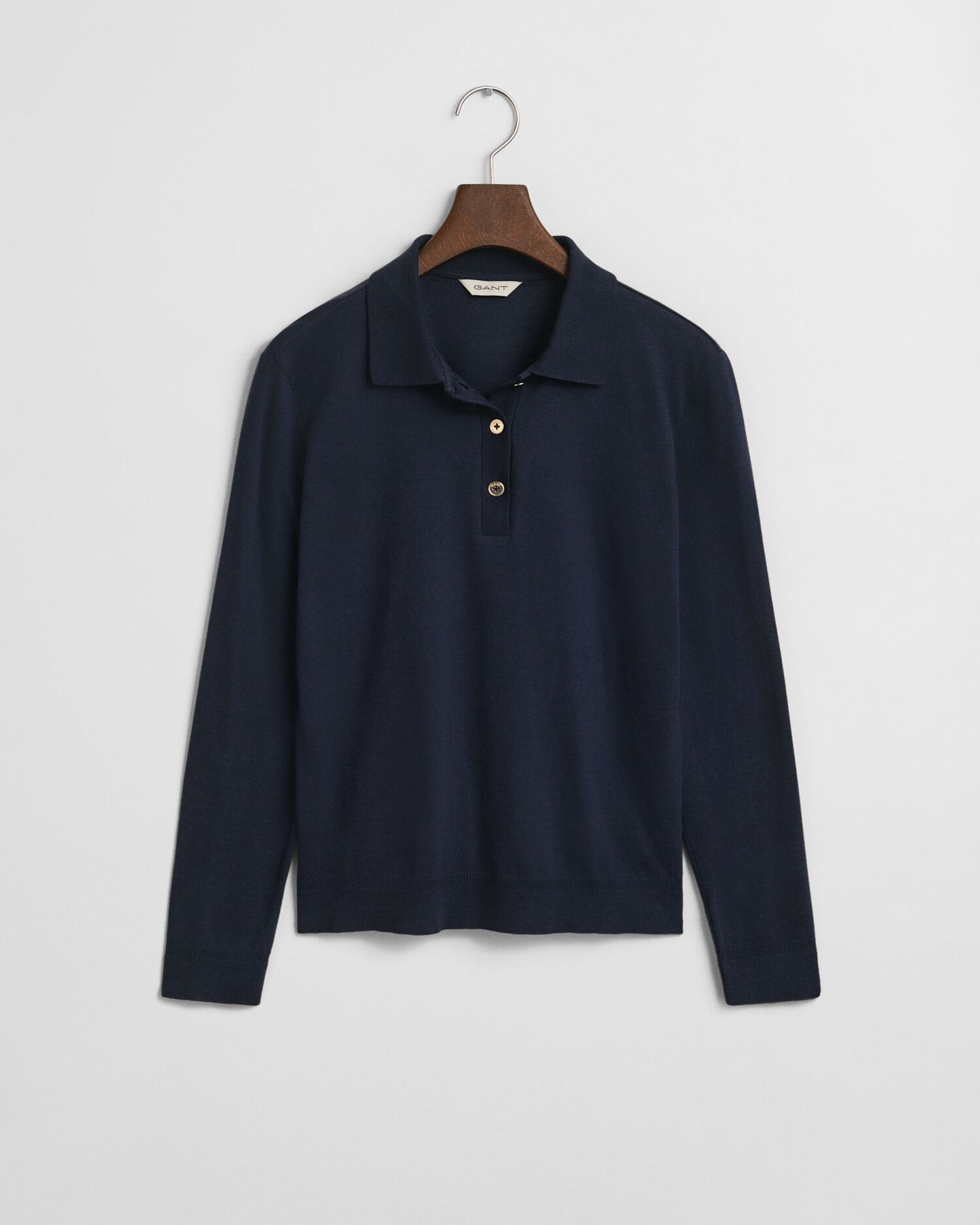 Seamless Buttoned Long Sleeve Polo Shirt