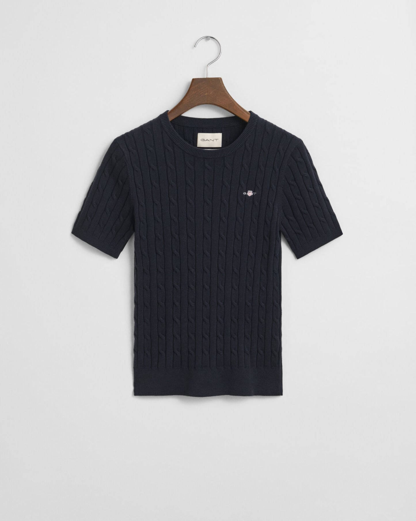 Stretch Cotton Cable Knit Sweater