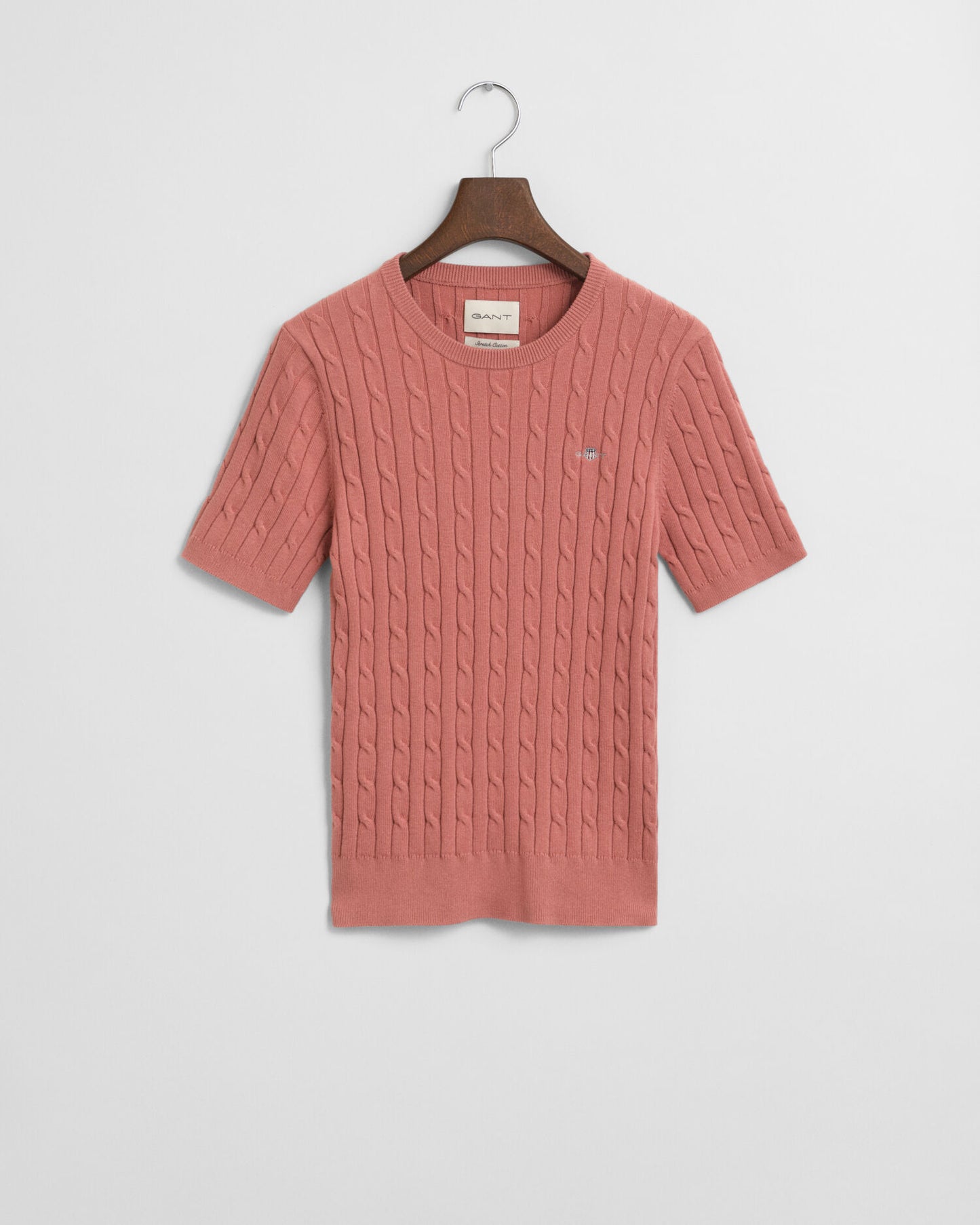 Stretch Cotton Cable Knit Sweater