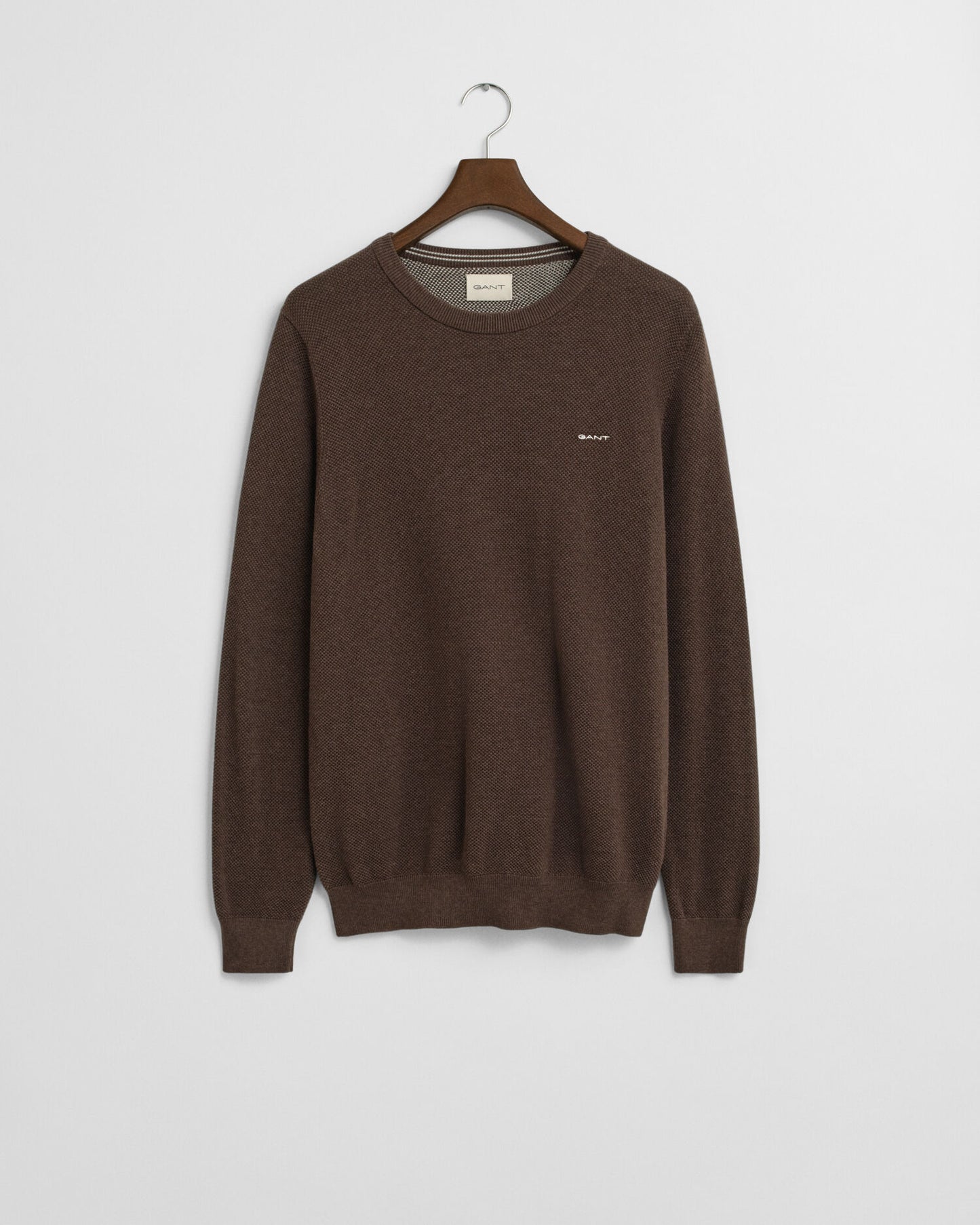 Cotton Piqué Crew Neck Sweater