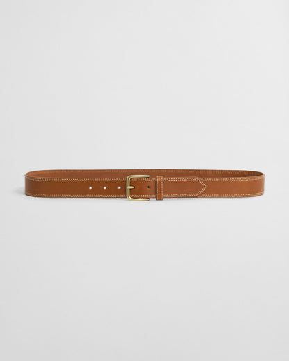 Contrast Stitch Leather Belt