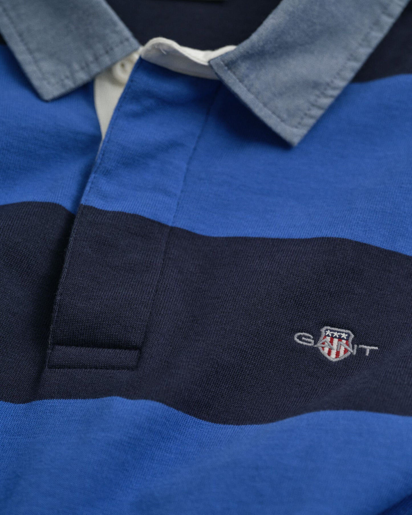 Chambray Collar Striped Heavy Rugger
