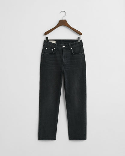 Cropped Straight Leg Stretch Jeans