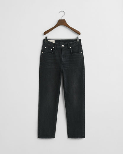 Cropped Straight Leg Stretch Jeans