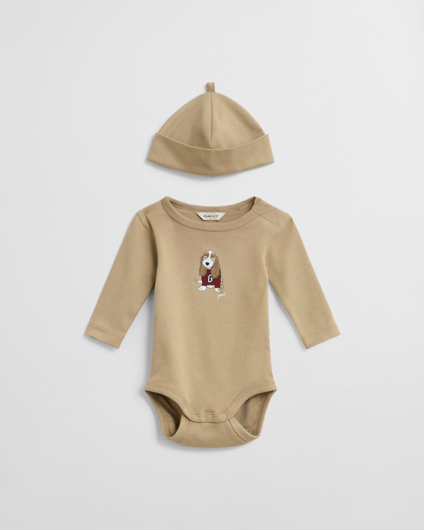 Baby Dog Print Bodysuit & Beanie