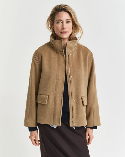 Short Wool Zip Jacket